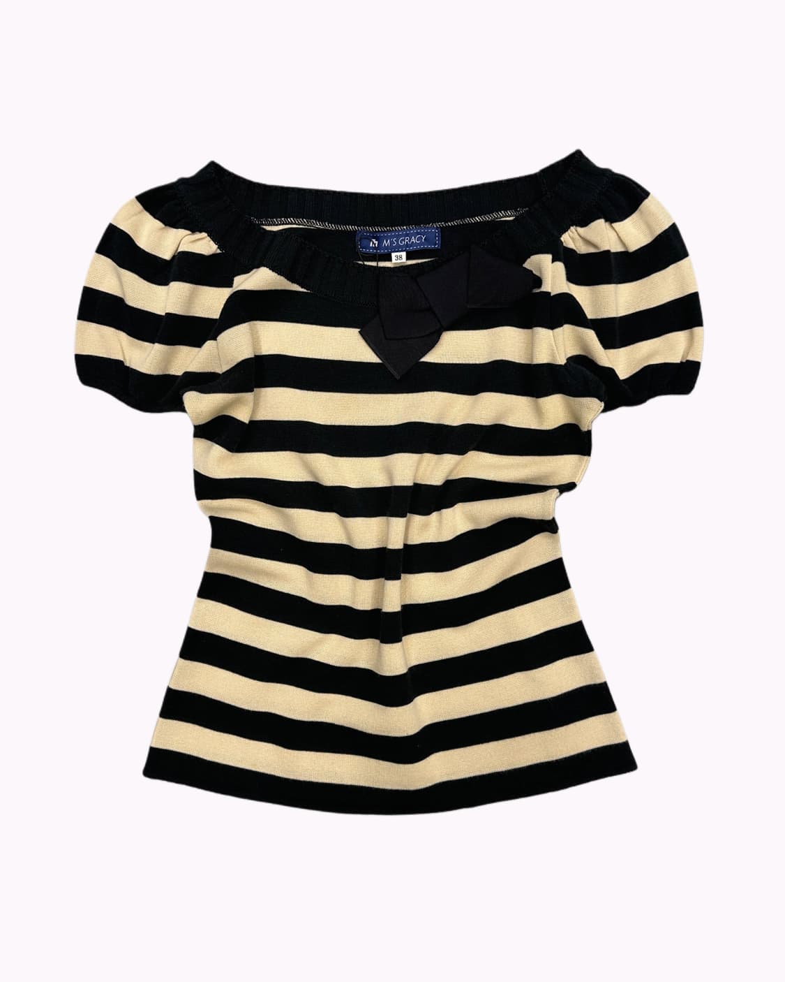 stripe ribbon knit t-shirt 상품이미지1