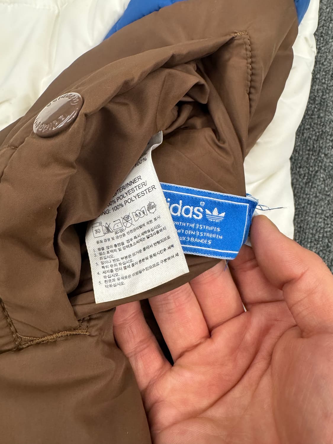 아디다스 빈티지 리버시블 브라운 퀄팅 패딩조끼 상품이미지6