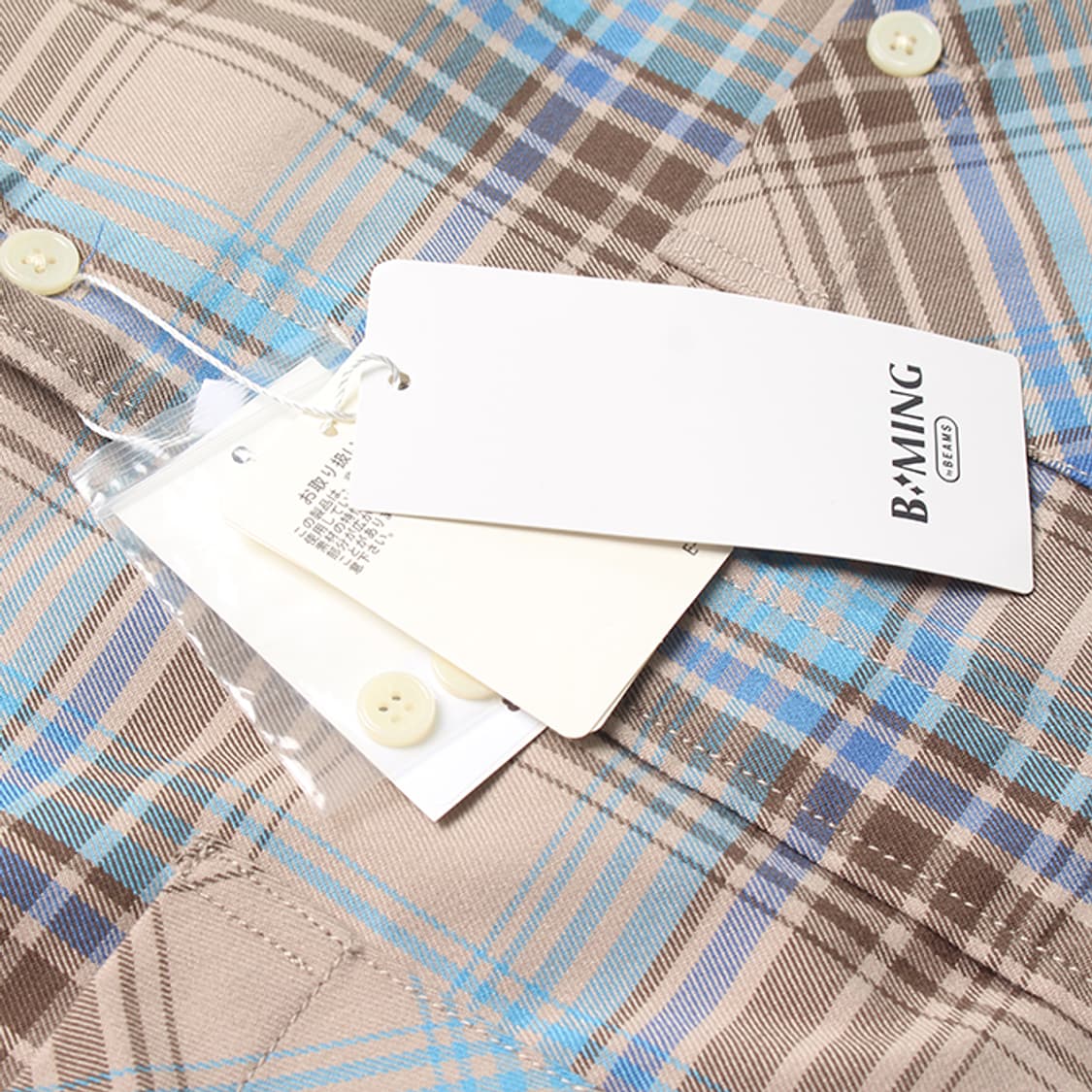  (새상품) BEAMS "Beige Check Shirts" 상품이미지9