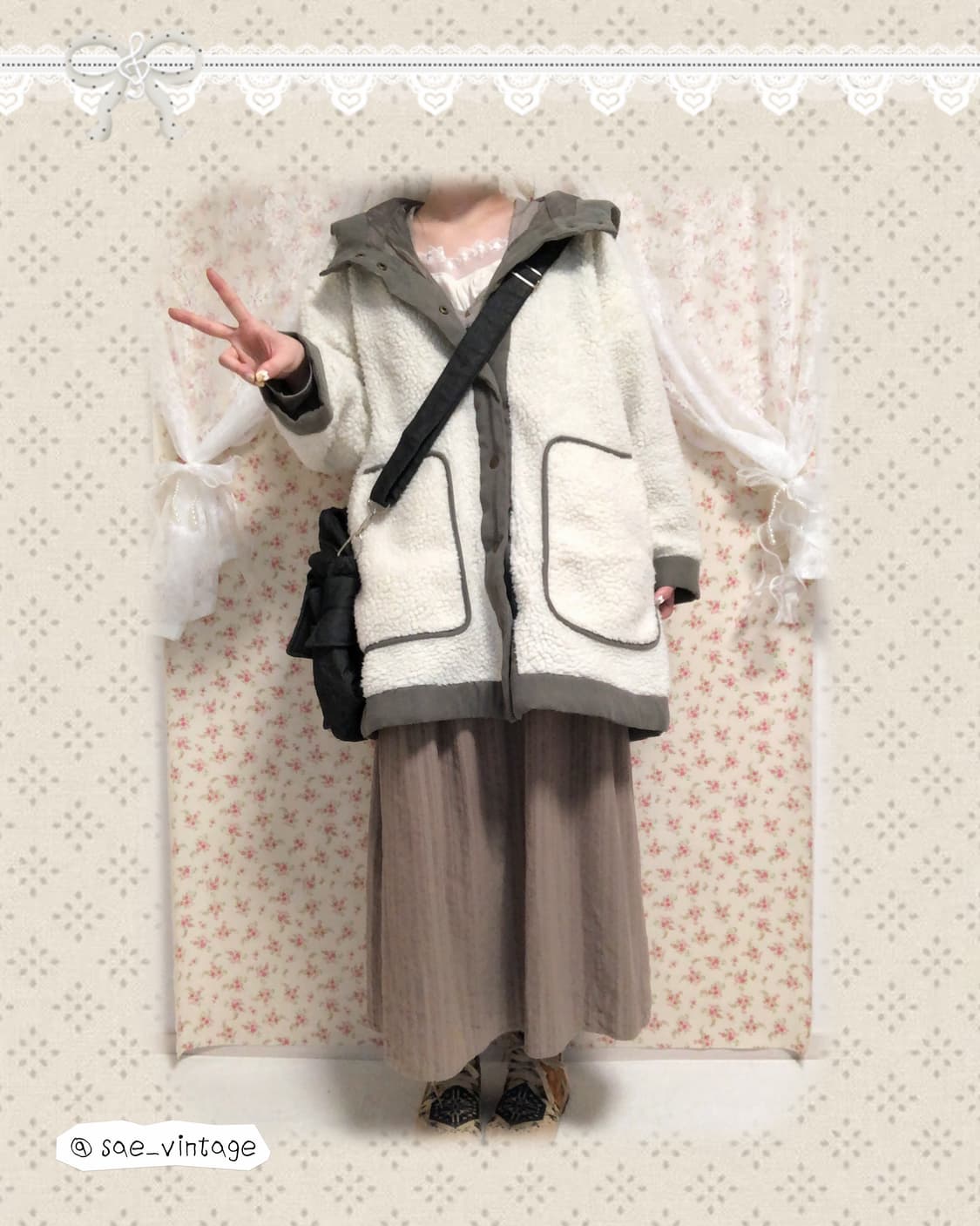 빈티지 모리걸 브라운 스커트 상품이미지1