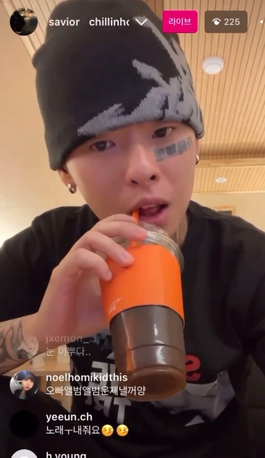 반디더핑크 비니 칠린호미 우슬라임 착용 비니 상품이미지2