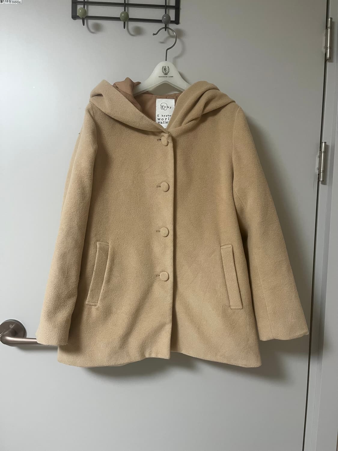 라떼갸루 모리 후드 버튼 코트 상품이미지1