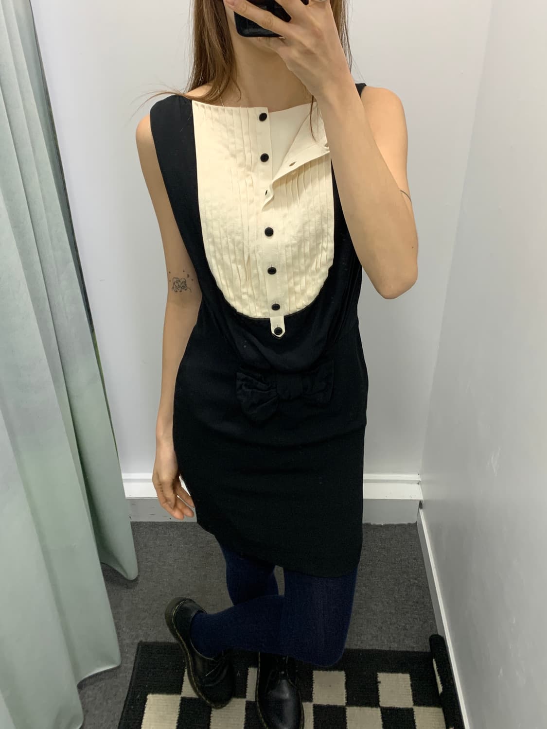 모스키노 턱시도 실크 블랙 원피스 상품이미지5