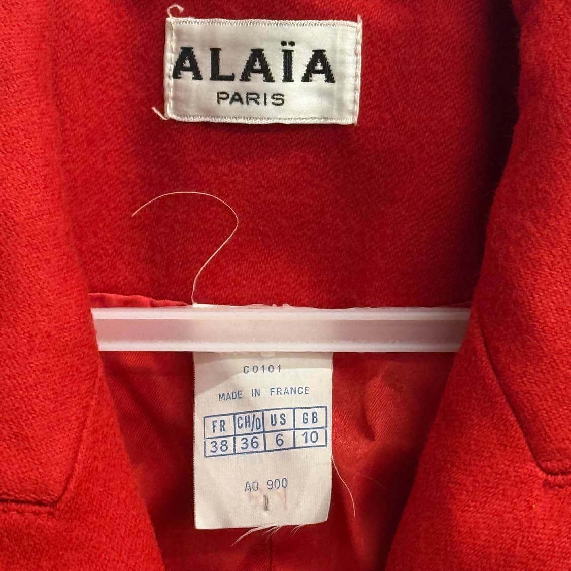 알라이아 레드 롱 코트 (38) 상품이미지2