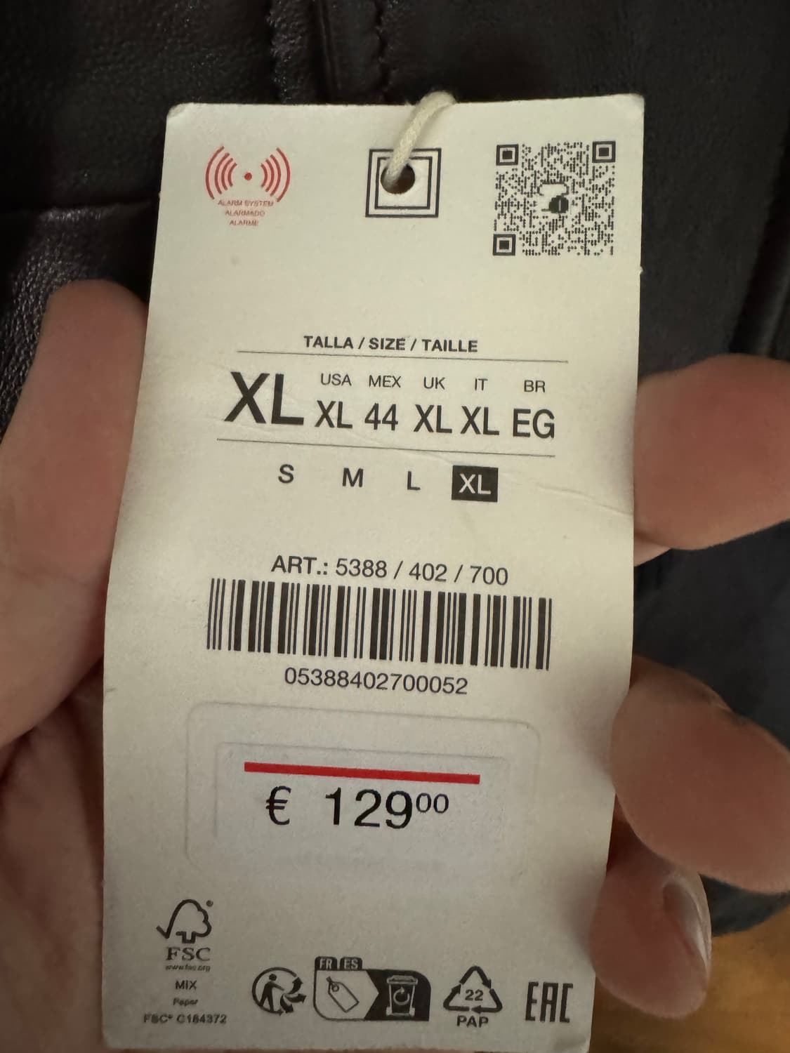 자라 A2 포켓 레더 점퍼 브라운 XL 새상품 상품이미지2