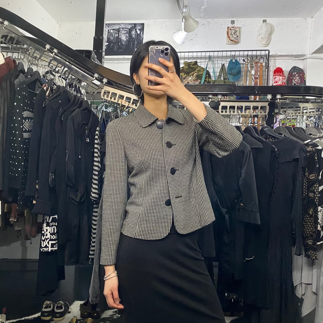 Pierre cardin 문양 버튼 크롭자켓 상품이미지1