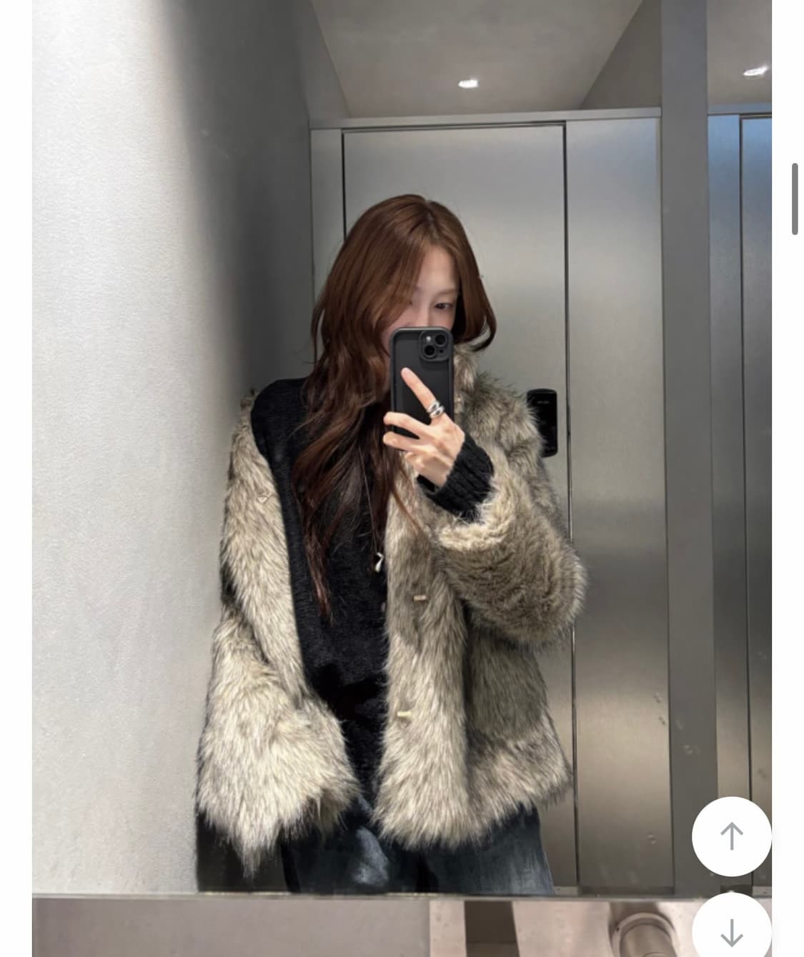 쓰리컷 라쿤 퍼자켓 퍼코트 상품이미지7