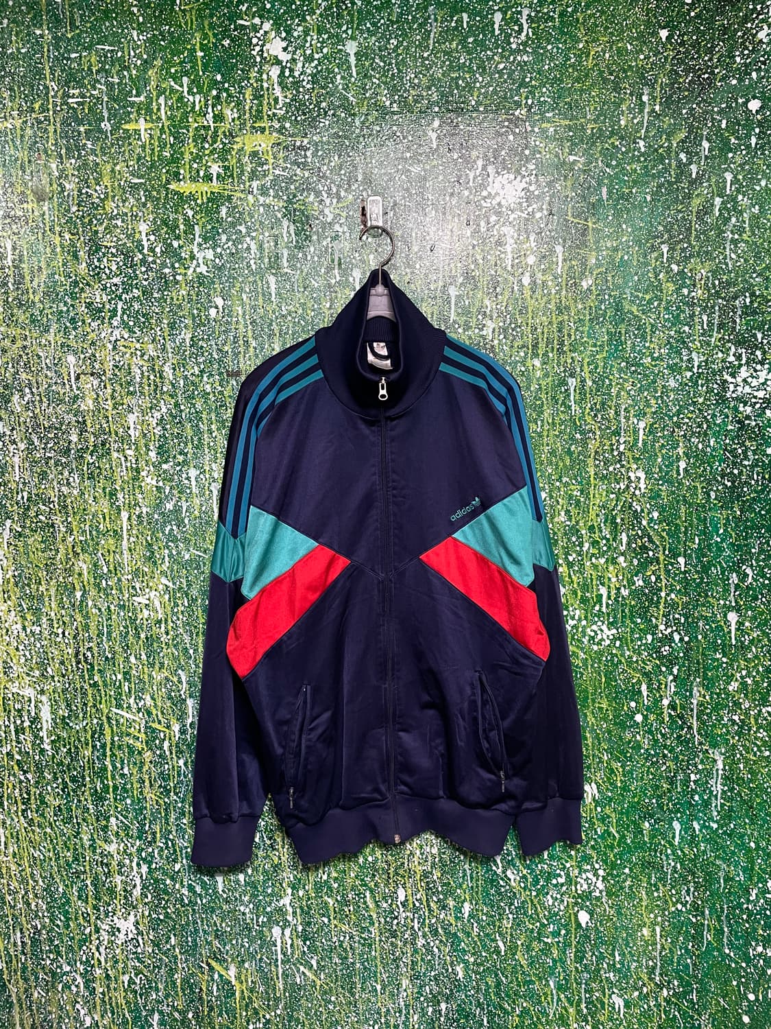 80s 아디다스 네이비 배색 올드스쿨 오버핏 져지 110 상품이미지4