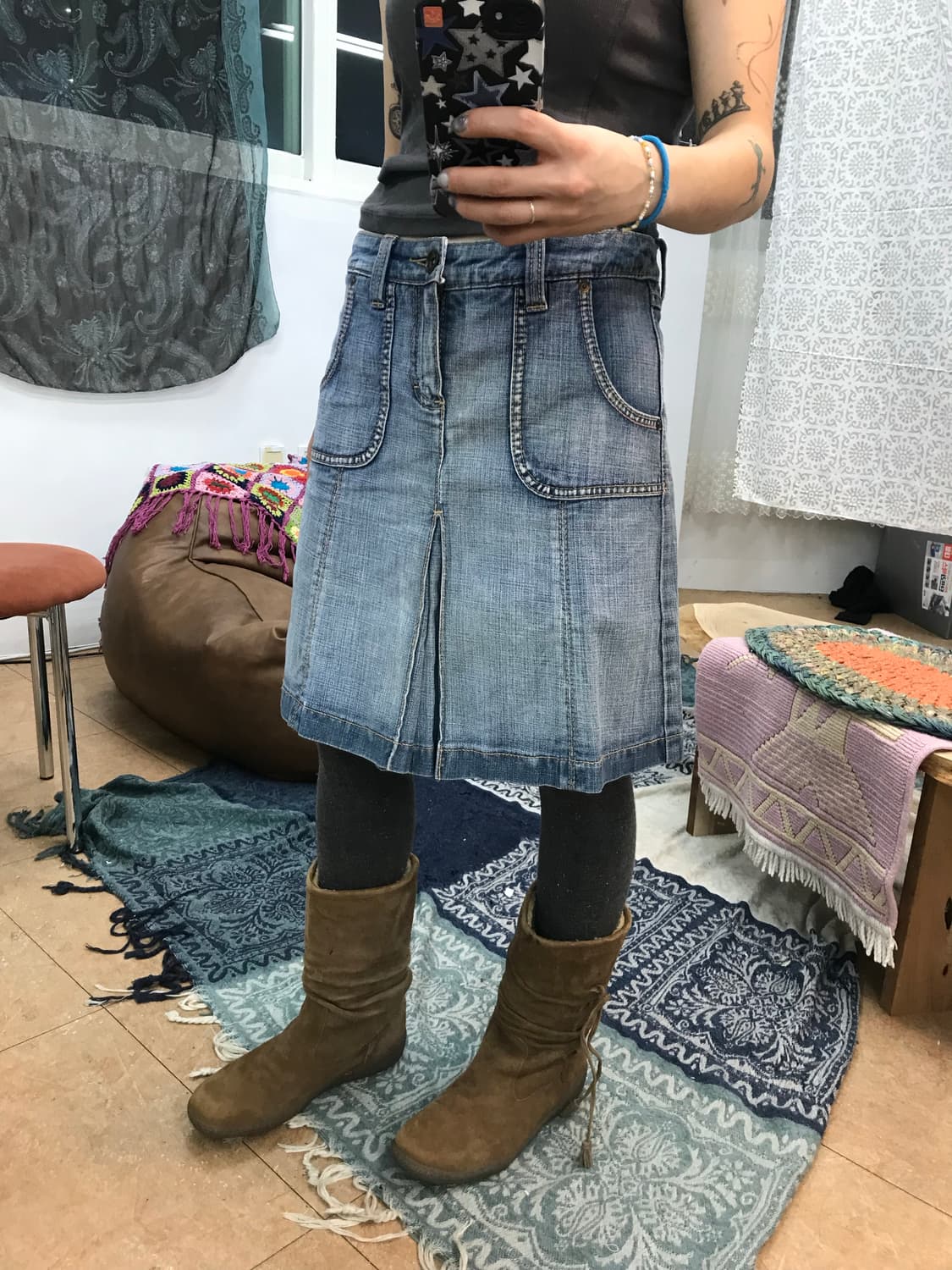 ESPRIT 빈티지 여성 데님 미디스커트  상품이미지1