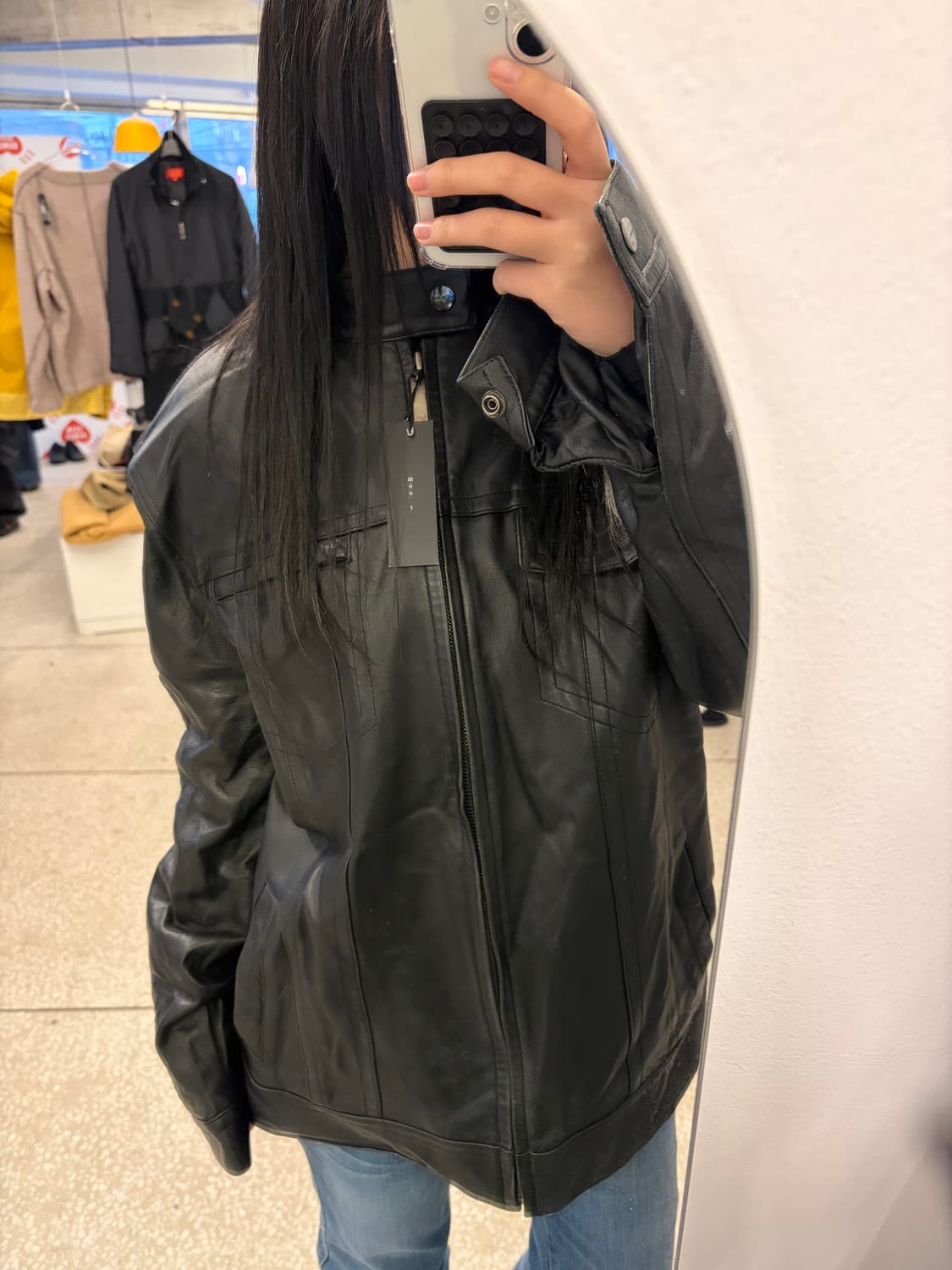 Lee Classic Black Leather Jacket 상품이미지7