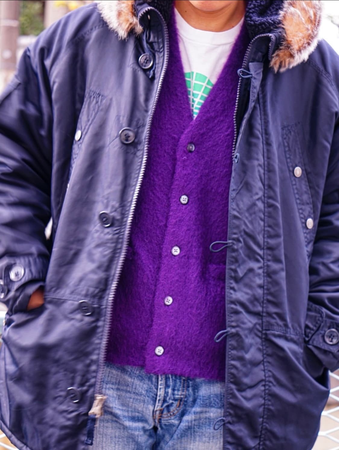 슈프림 20시즌 모헤어 가디건 퍼플 L 상품이미지2