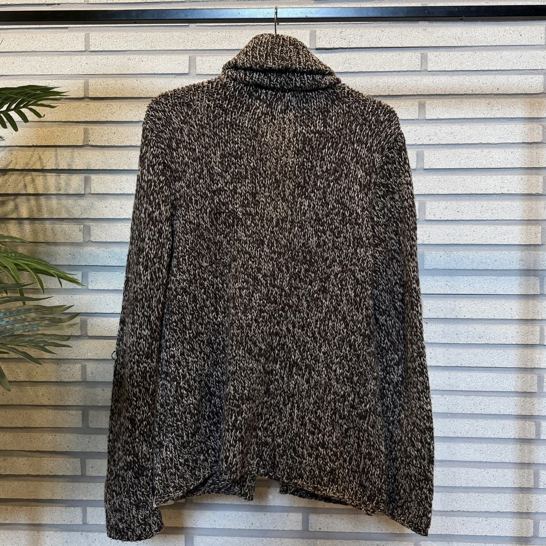 데님 앤 서플라이 토글 울 니트 가디건 마린로프 디테일 멜란지 브라운 상품이미지3