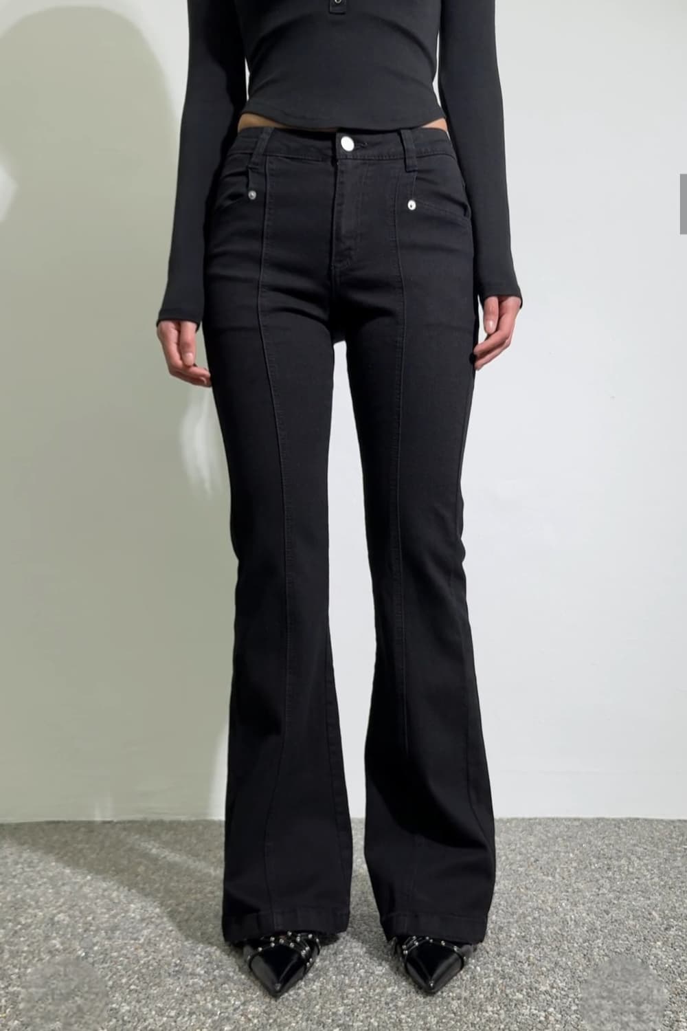 헬레네파리스 데님 팬츠 블랙 상품이미지1