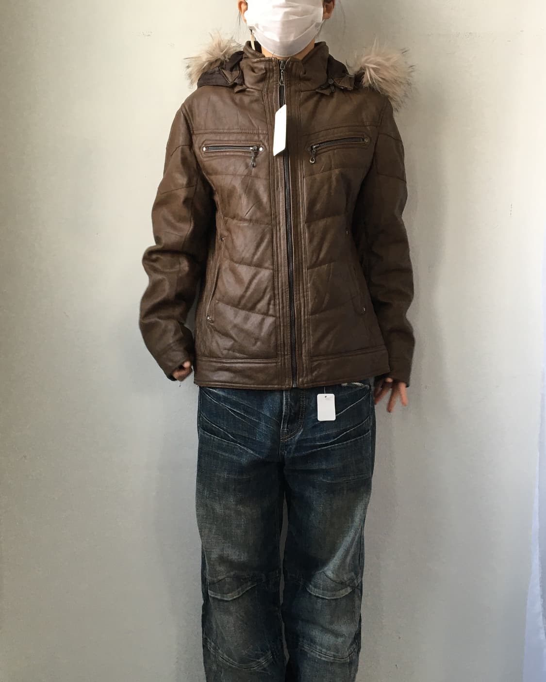 Fake fur hood high neck jacket 상품이미지6