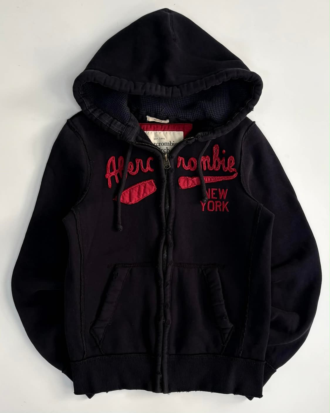 [S] 아베크롬비 y2k 올드스쿨 검빨 후드집업 상품이미지1