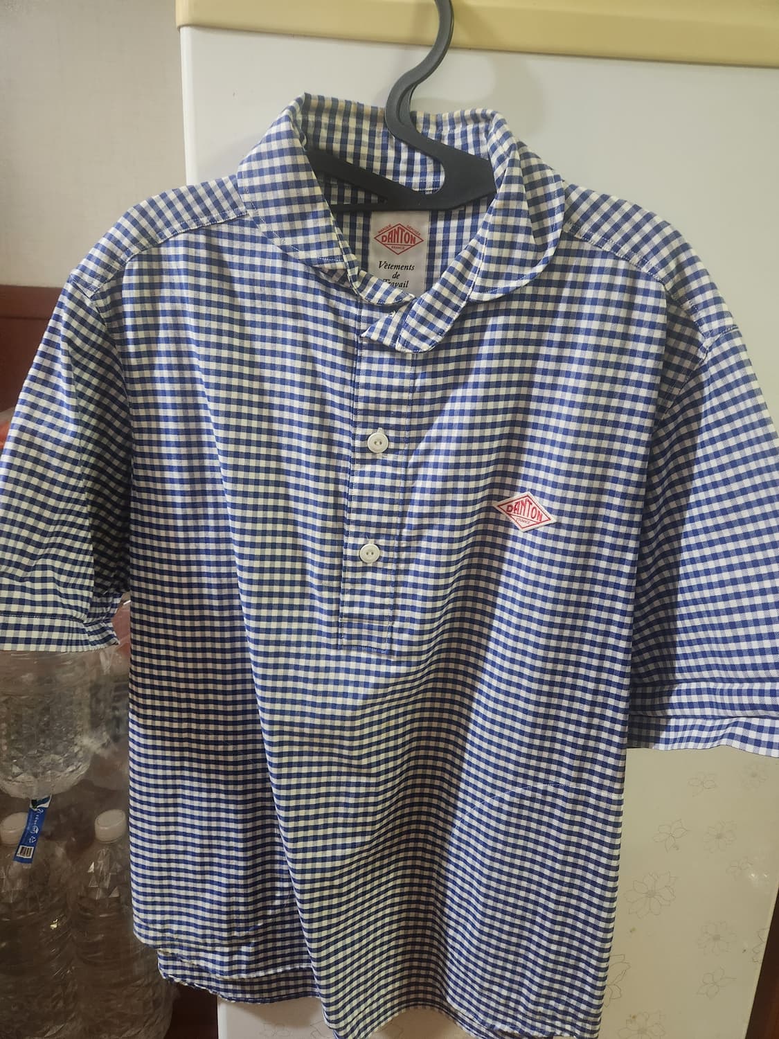 단톤 Danton 체크깅엄반팔셔츠 네이비 40사이즈 상품이미지1