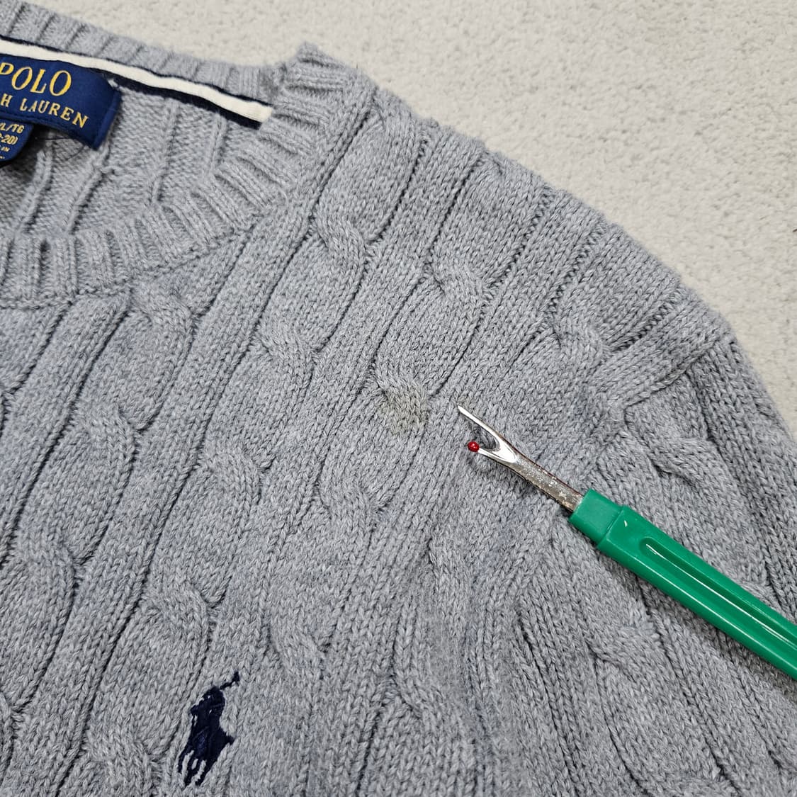 폴로 랄프 로렌 신형 케이블 니트  XL18-20 상품이미지3