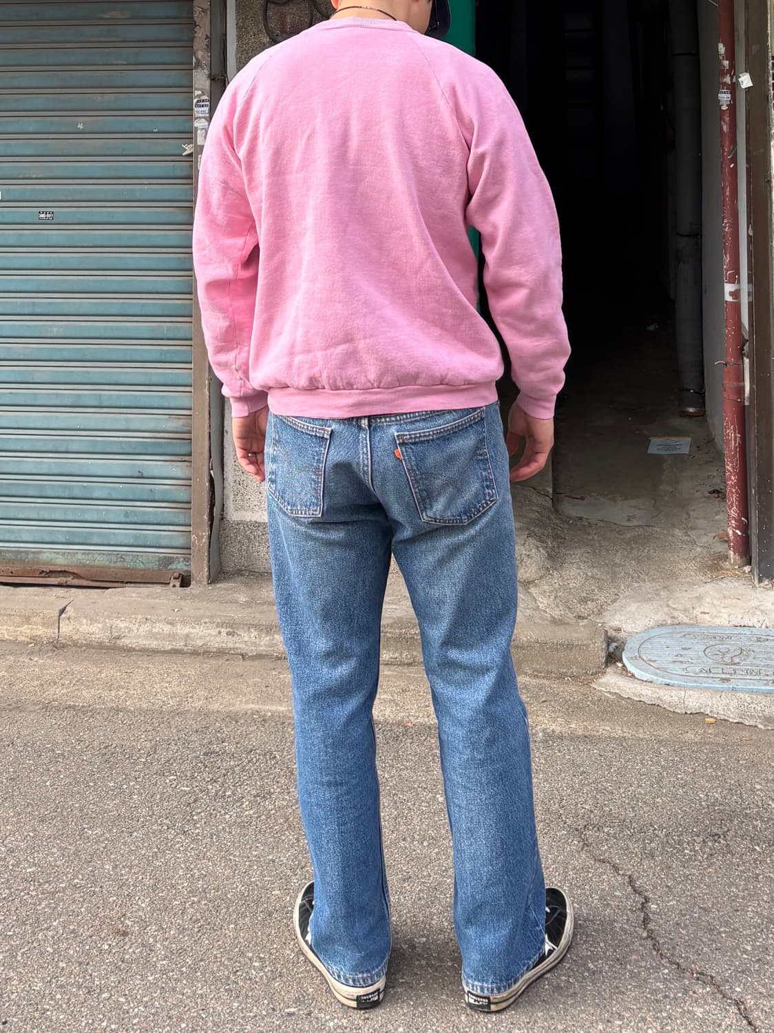 RH-04 90s 프룻오브더룸 핑크 워싱, 데미지 커스텀 스웻셔츠 상품이미지7