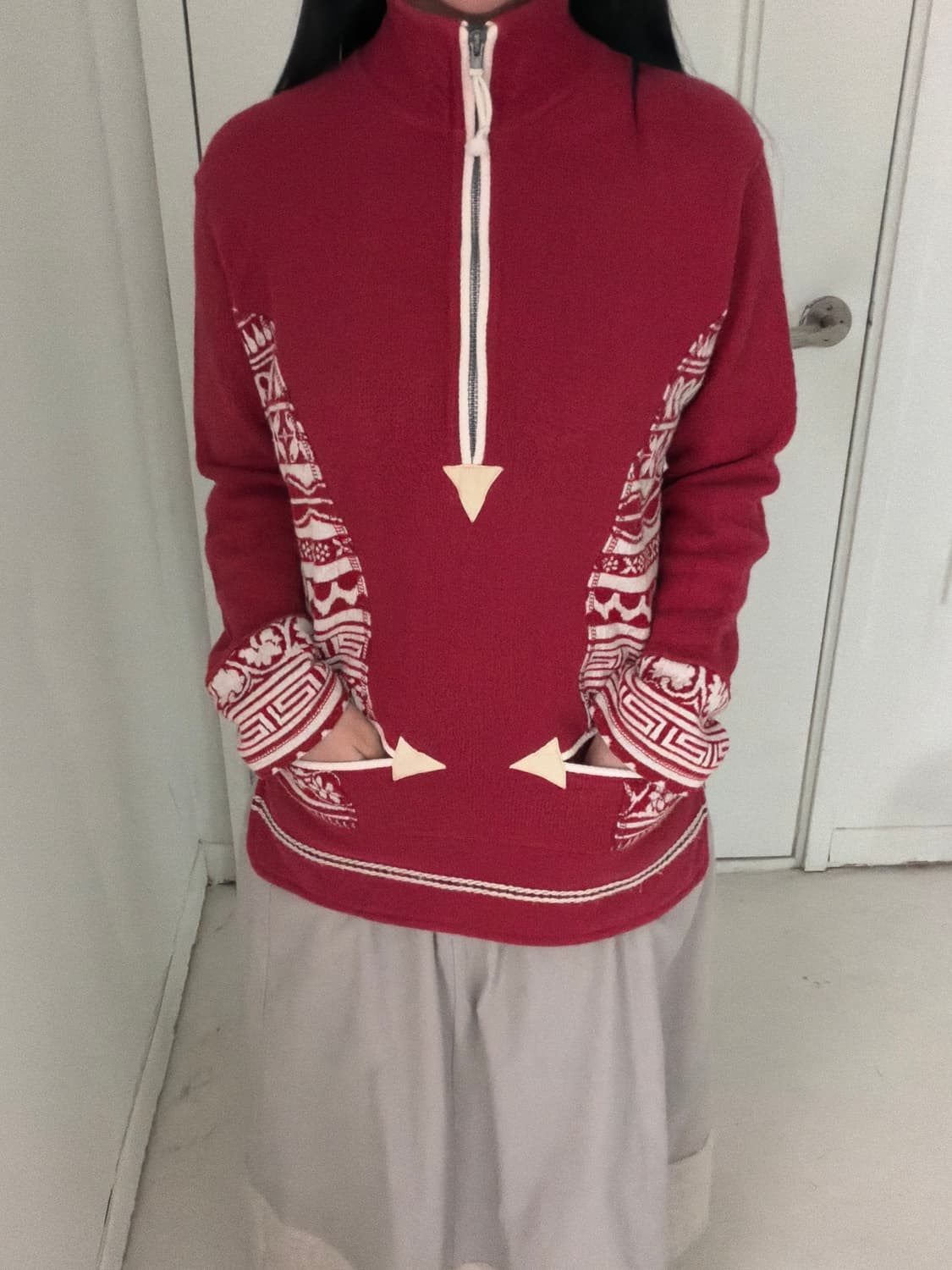 90s 에스닉 하프집업 니트 스웨터 상품이미지1