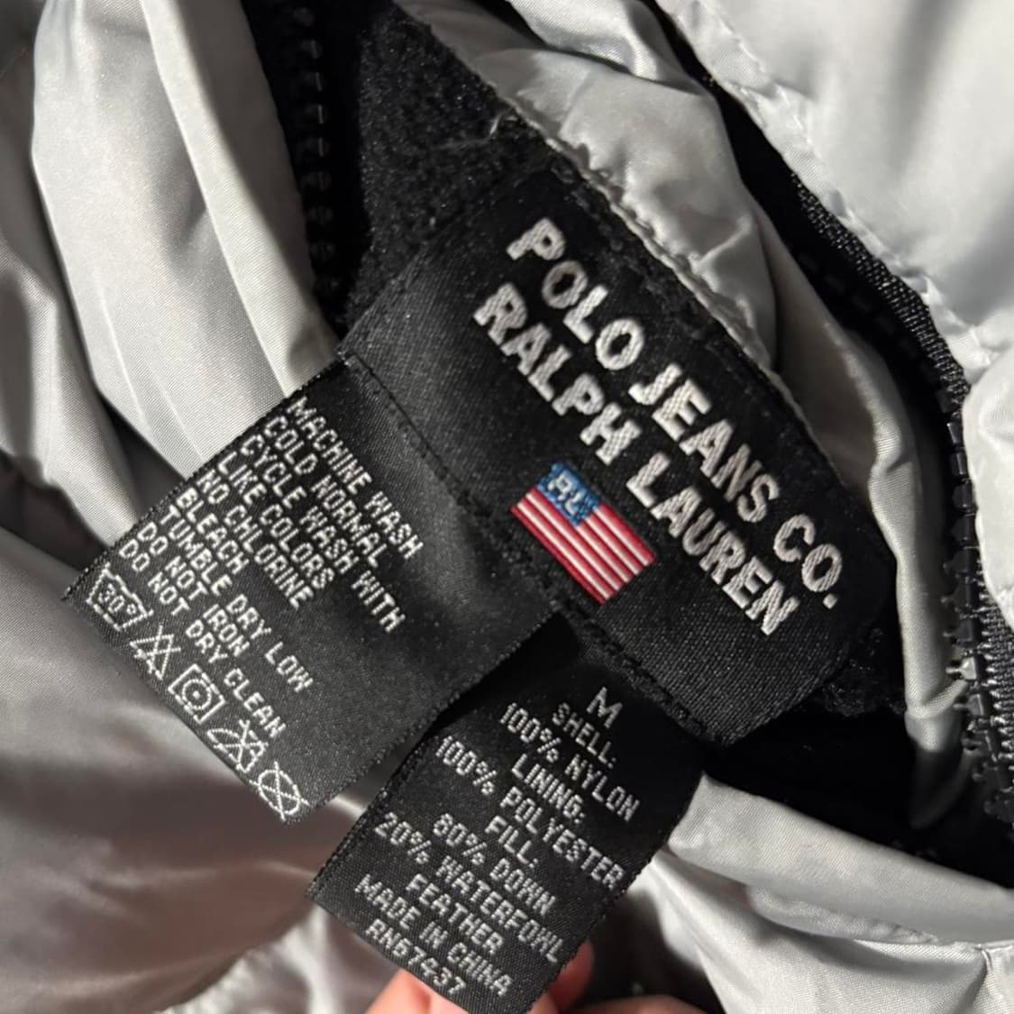 00s 폴로 진스 컴퍼니 리버시블 다운 패딩 자켓 실버/네이비 상품이미지2