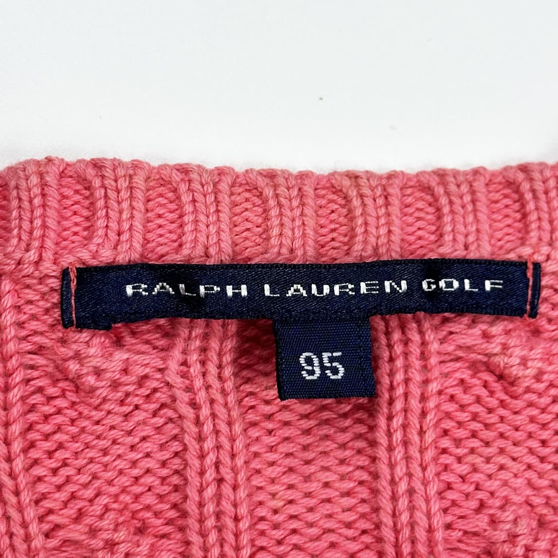 폴로 랄프로렌 빈티지 케이블 니트 핑크 여성M 상품이미지5