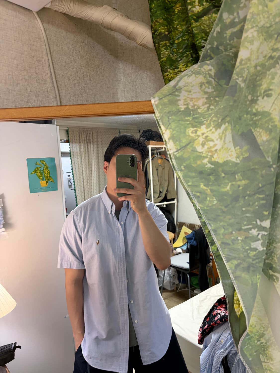 M) 폴로 랄프로렌 클래식핏 옥스포드 반팔셔츠 하늘색 상품이미지3