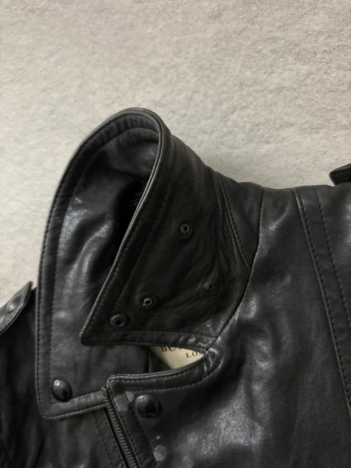 버버리 체크패턴 램스킨 자켓 상품이미지4