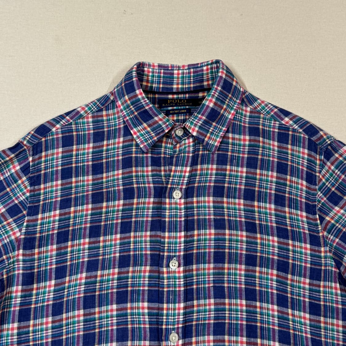 S) 폴로 랄프로렌 씨 소프트 린넨 체크 셔츠 상품이미지3