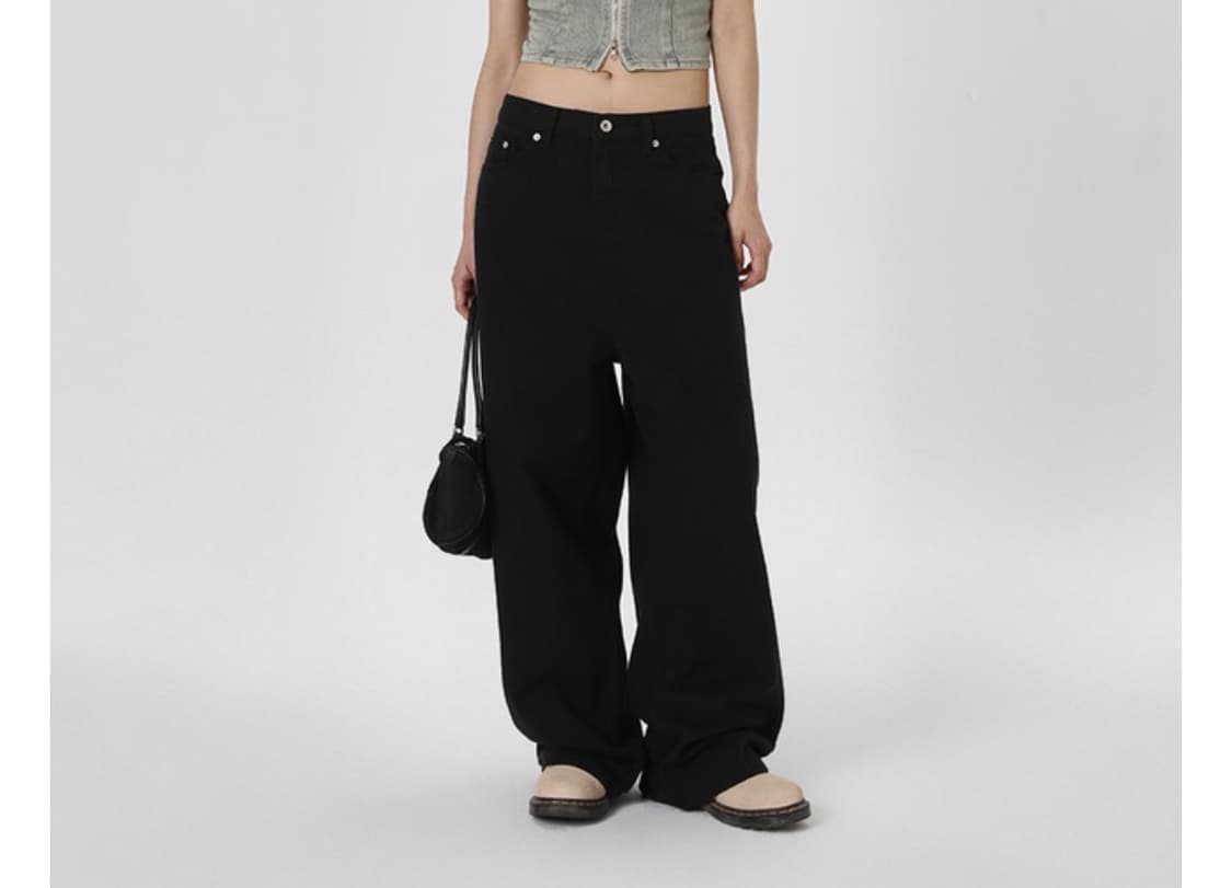 블랙업 미런 와이드 코튼 팬츠 상품이미지1