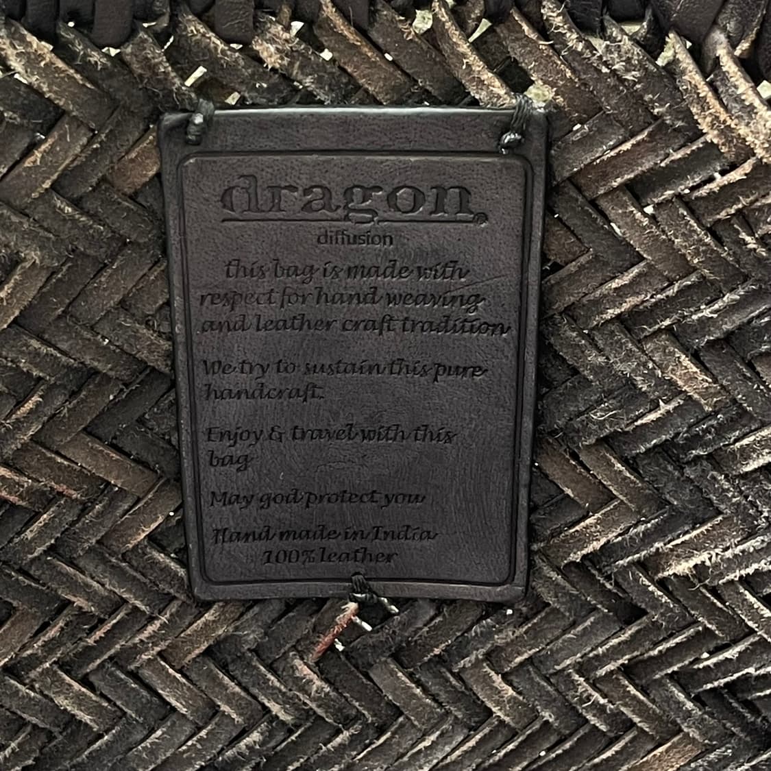 [OS] DRAGON DIFFUSION 블랙 레더 스물 위빙 토트백 상품이미지9
