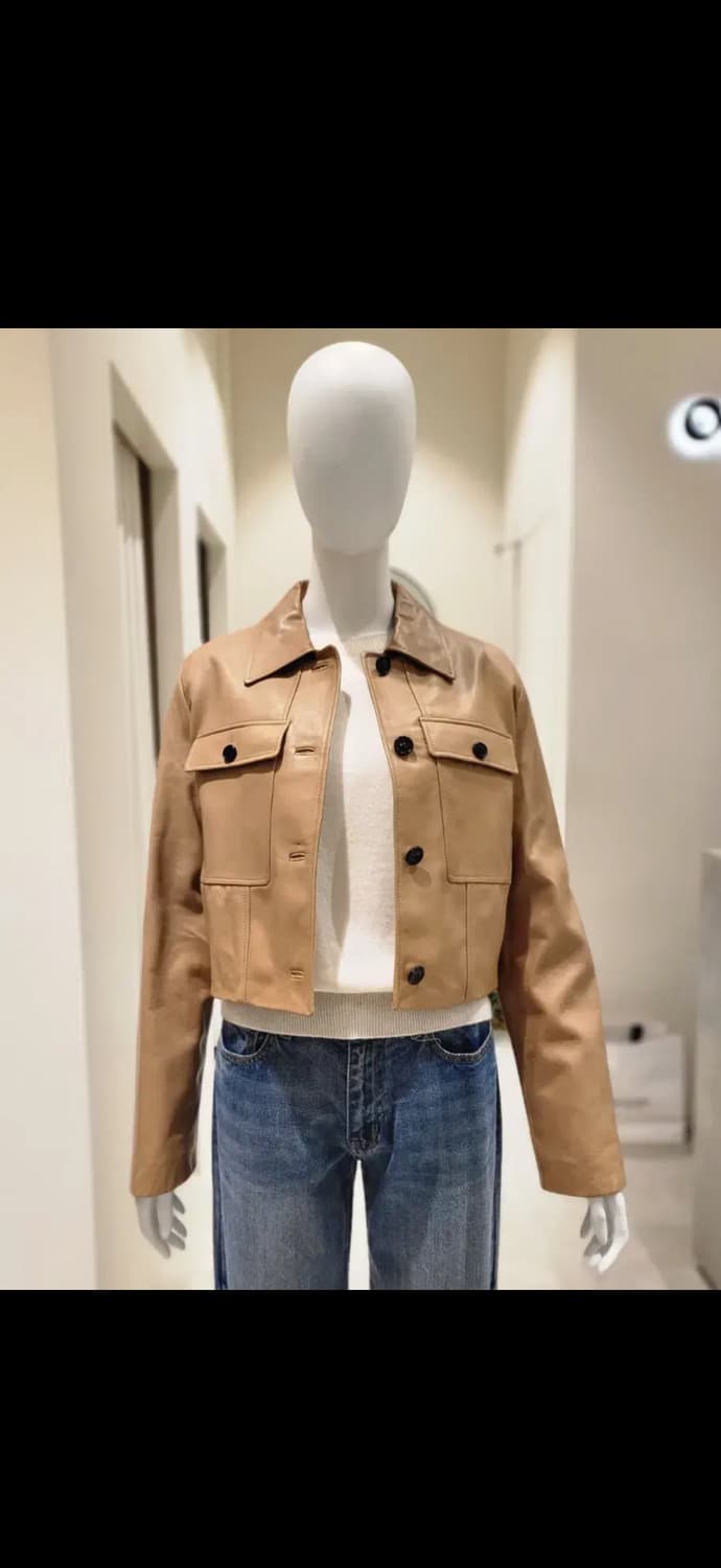 온앤온 리얼 양가죽 카라넥 크롭자켓 상품이미지1