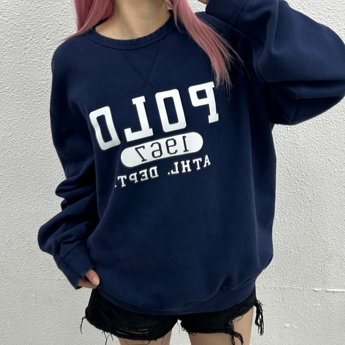 폴로 랄프로렌 센터로고 네이비 맨투맨 XL 상품이미지1