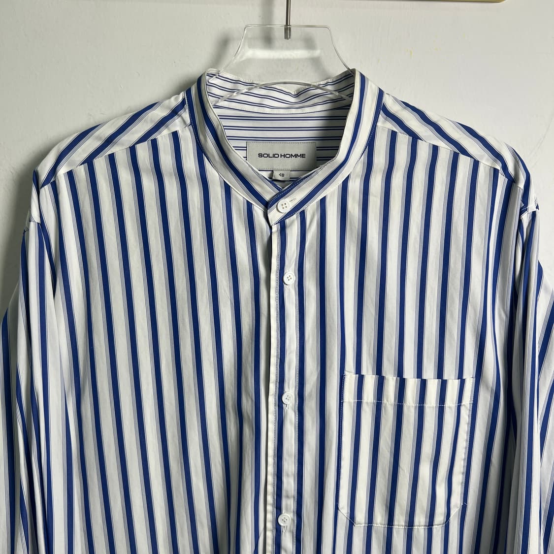 솔리드옴므 레이어드 블루 스트라이프 셔츠 48 상품이미지4