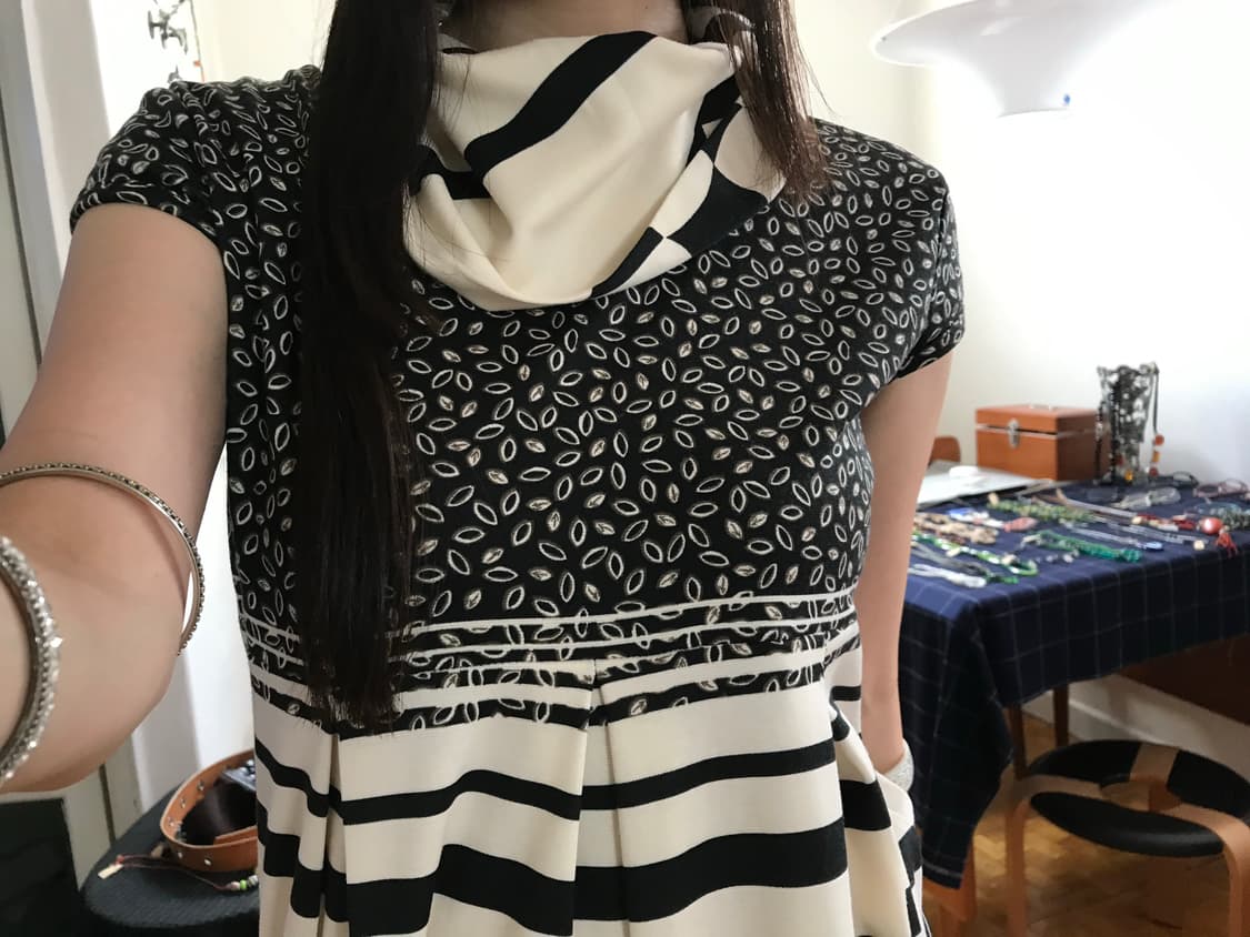 vintage turtle neck pattern one-piece 상품이미지7
