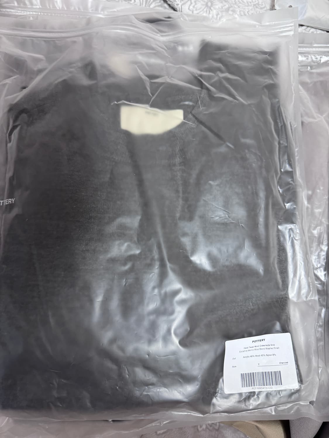 포터리 하드 트위스트 크루넥 니트 블랙, 차콜 2 새상품 상품이미지1