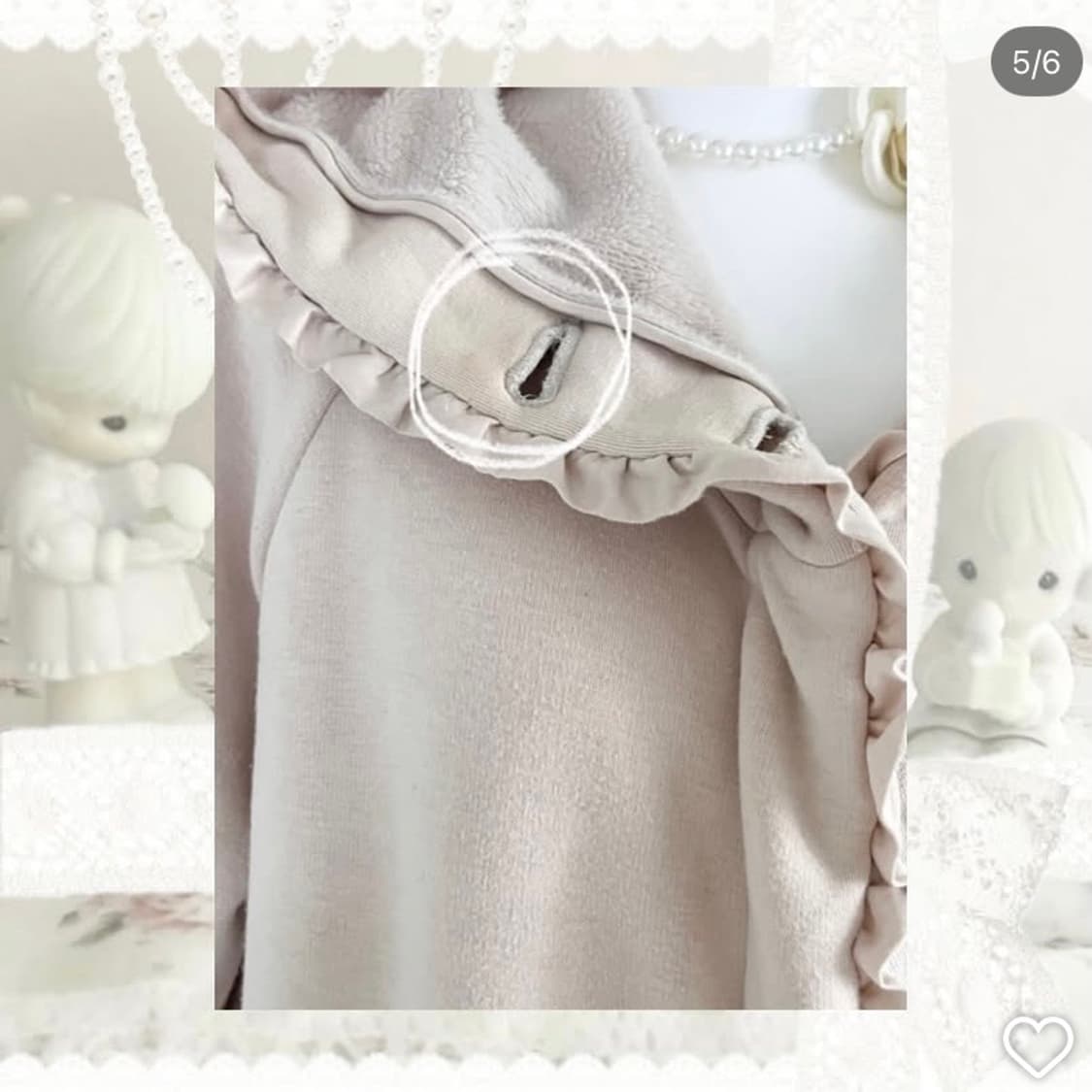 퍄뮤빈티지 파뮤 리본 포인트 프릴 후드 자켓 히메갸루로걀라떼하구미모리로리 상품이미지3