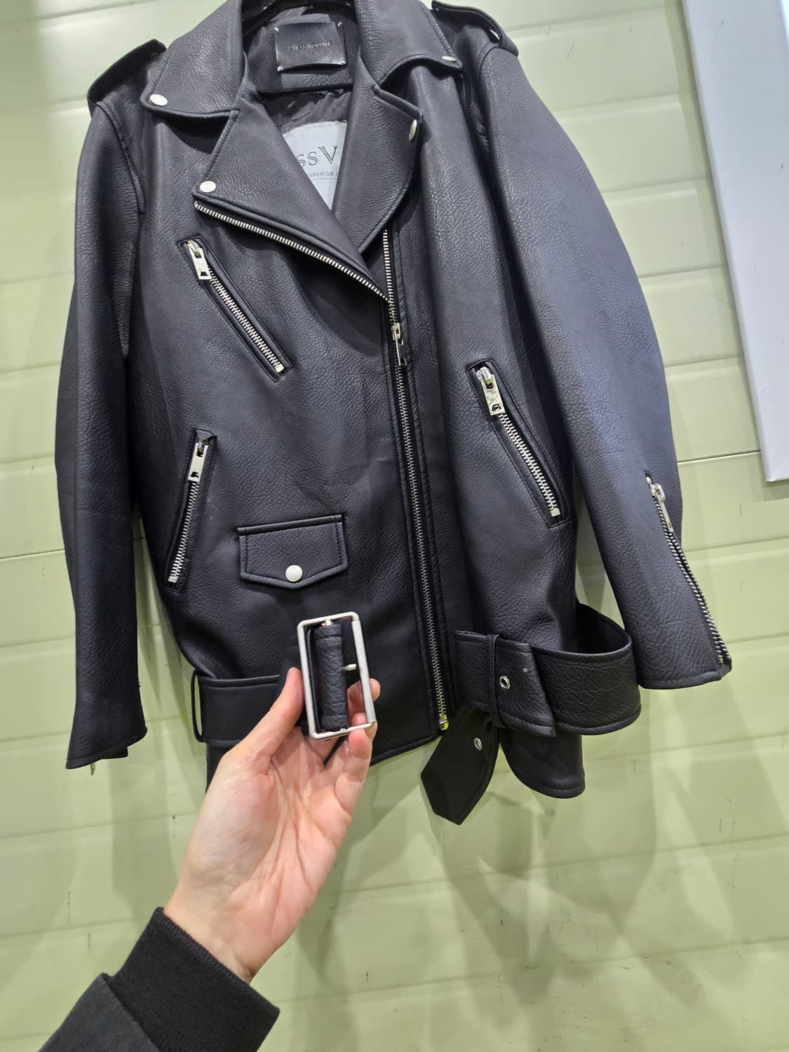 블랙 레더 라이더 자켓 상품이미지9
