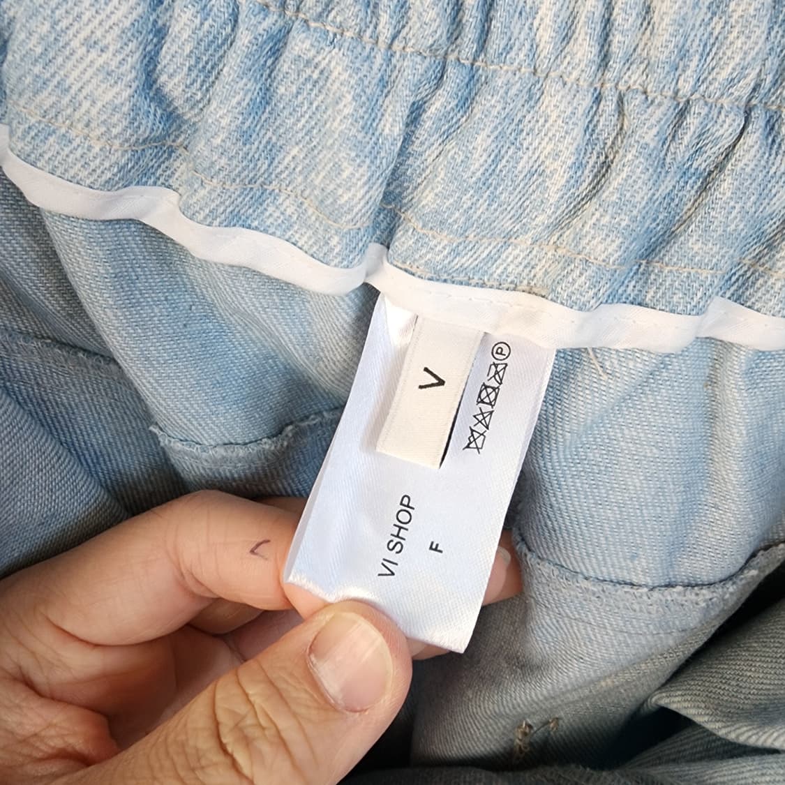 VI shop 빈티지 워싱 데님 와이드 팬츠 상품이미지5