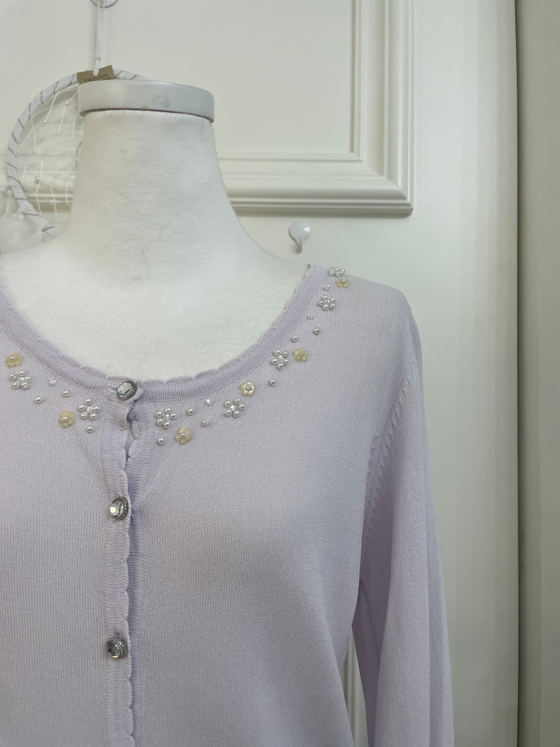 lavender pearl point crystal button card 상품이미지8