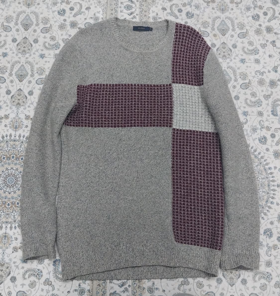 OLZEN 회색 패턴 니트 105 상품이미지1