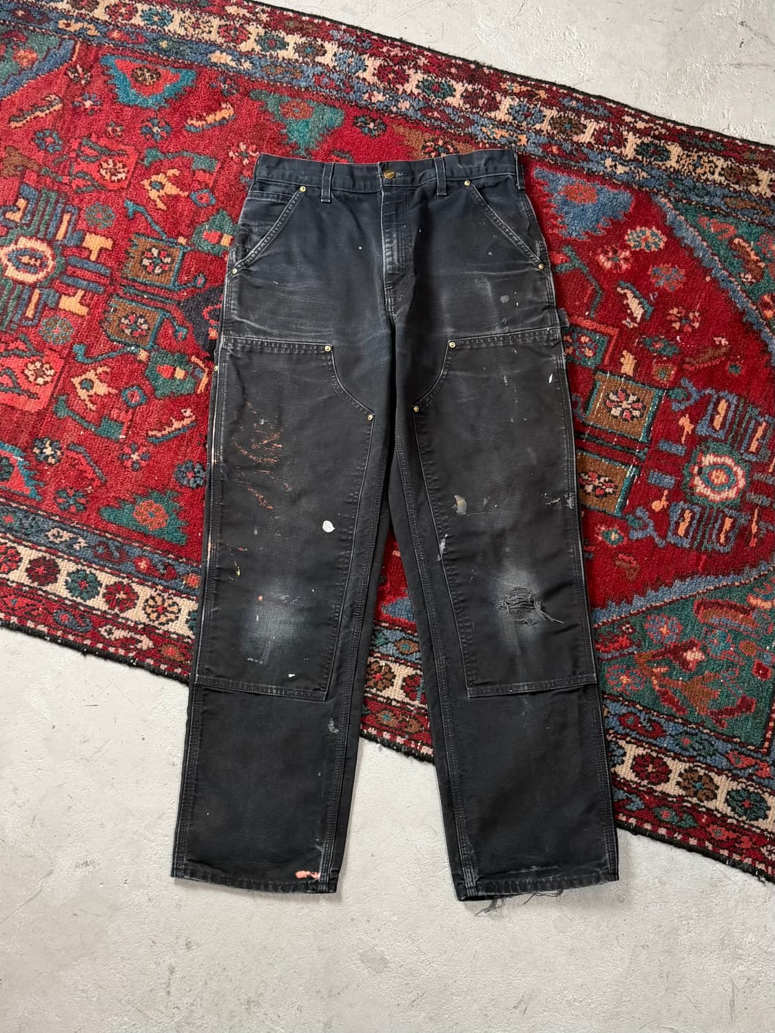 OG USA Made 칼하트 B01 더블니 블랙 칼하트 썩블니 카펜터 상품이미지1