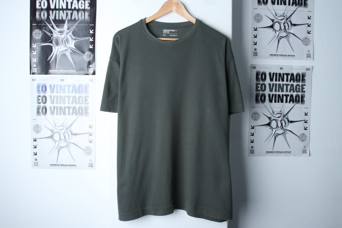(2XL) 언코티드 반팔 티셔츠 빅사이즈 그린 무지-H31000 상품이미지2