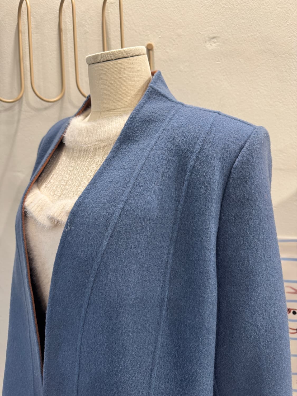 japan vintage 핸드메이드 노카라 하프코트 상품이미지8