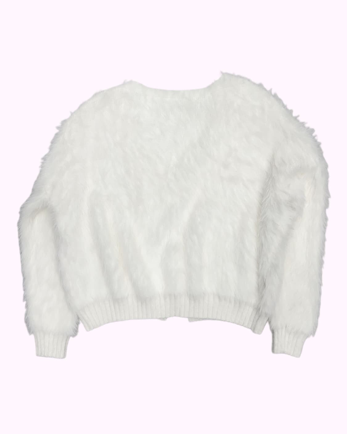 heart button white fur cardigan 상품이미지4