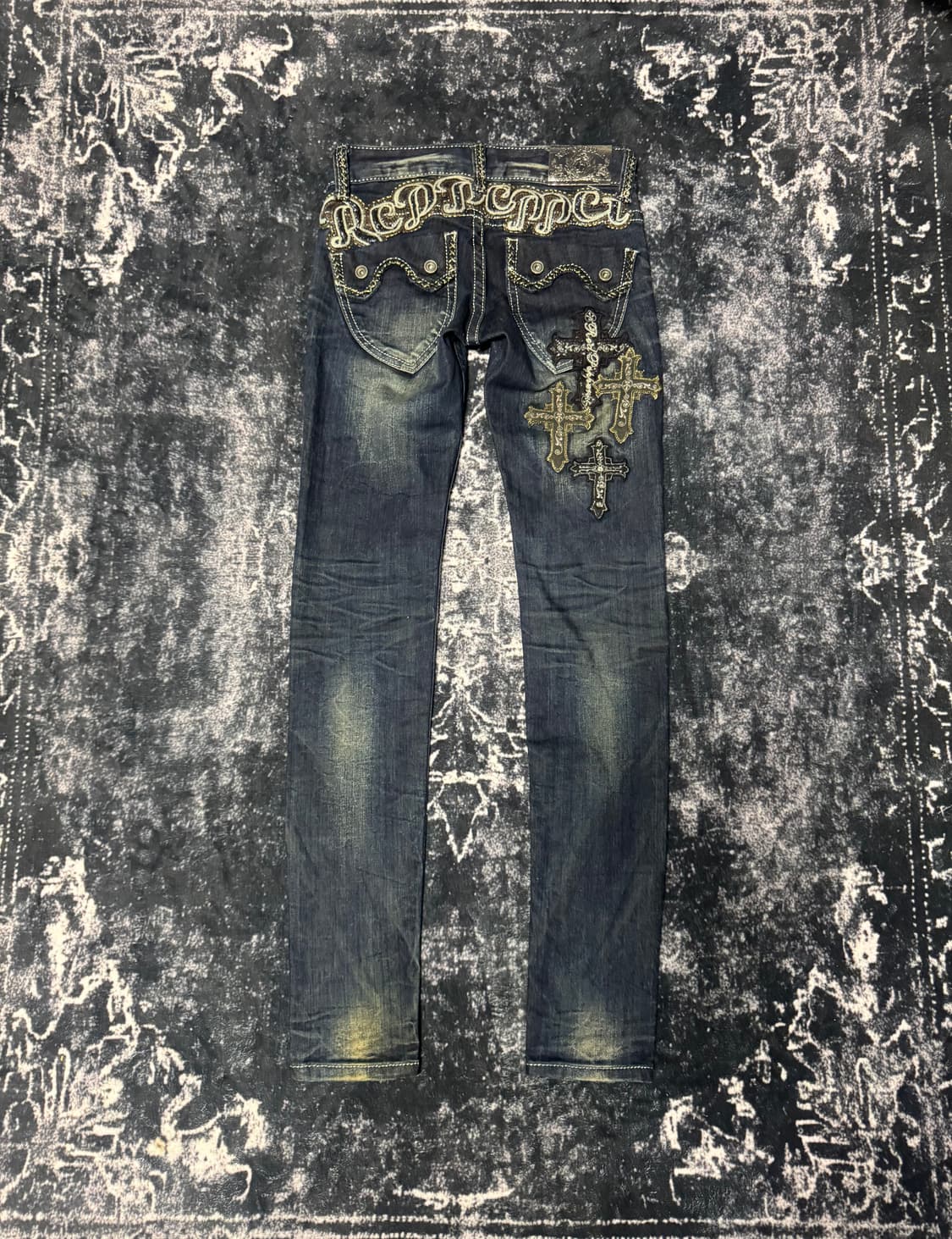 Red pepper iron cross denim jeans 상품이미지3