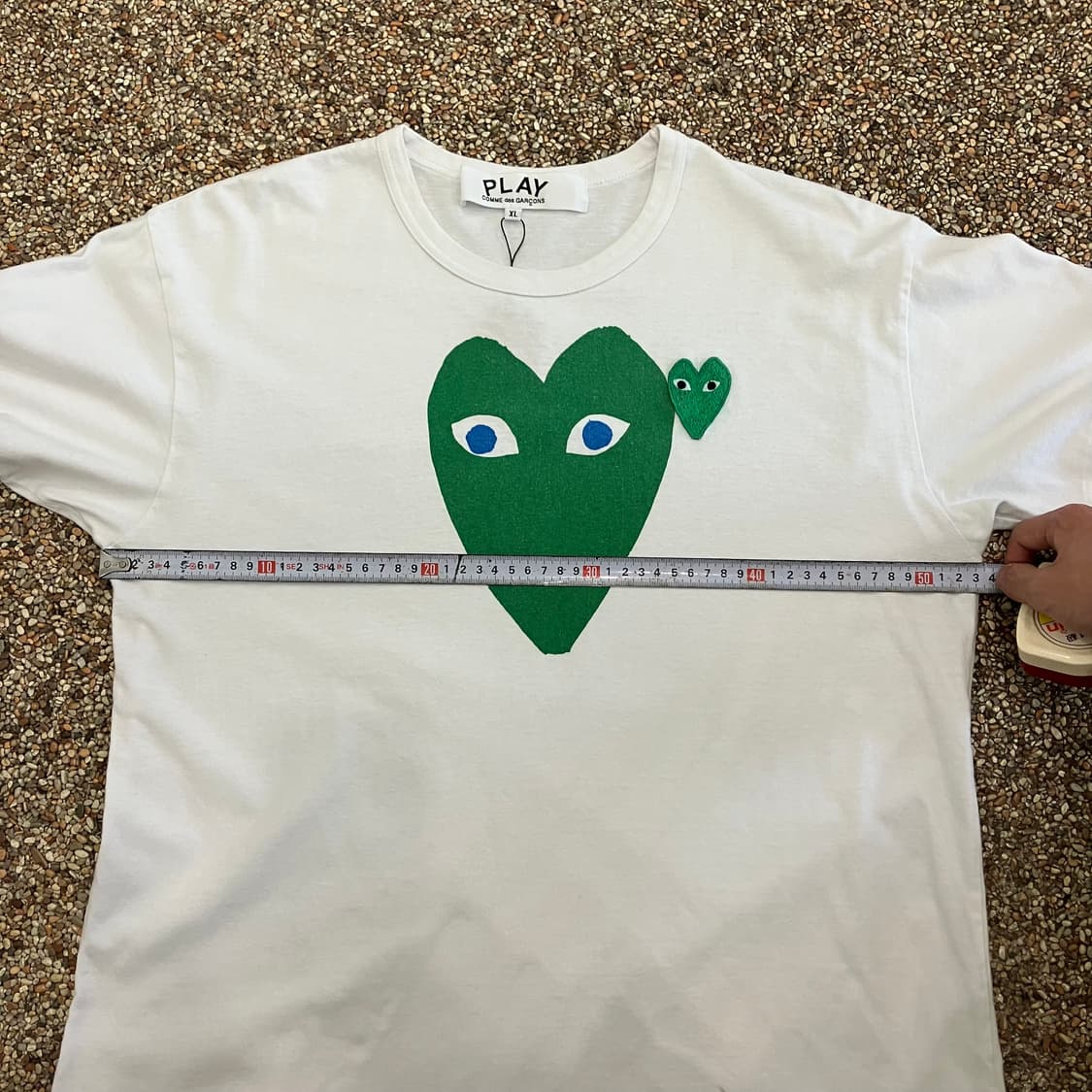 148 꼼데가르송 그린 더블 하트 반팔 상품이미지6