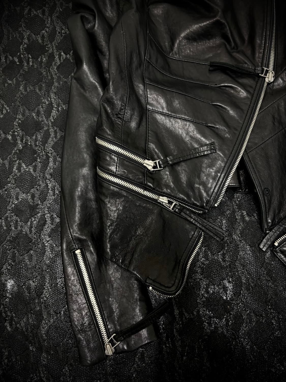 vintage demontable draped jacket 가죽 자켓 상품이미지3