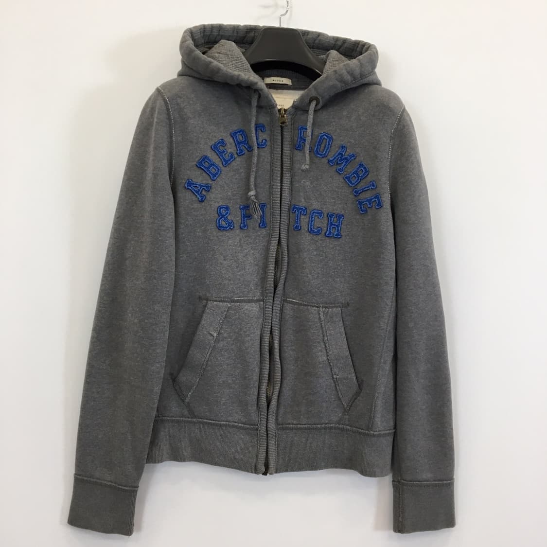아베크롬비 Y2K 아치로고 그레이블루 후드집업 L 상품이미지1