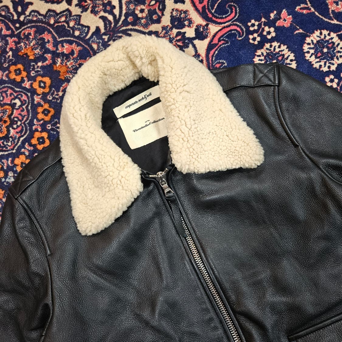 비바스튜디오 양털 가죽 봄버자켓 M size 상품이미지4