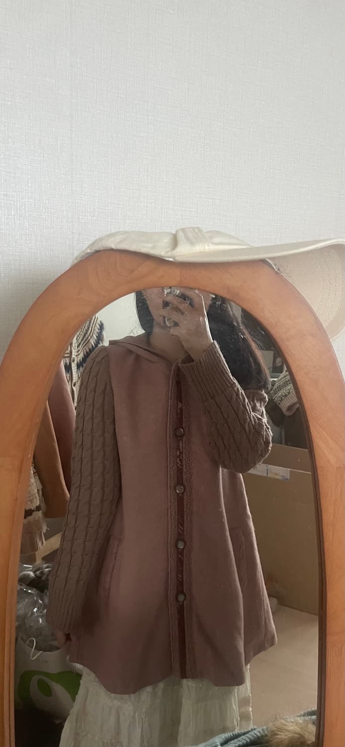 모리걸 빈티지 엑시즈팜 딸기초코 코트🤎💗 상품이미지4